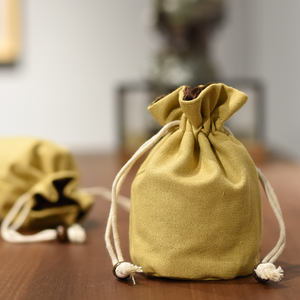 Sacs à cordon en velours doux de qualité supérieure, personnalisés avec logo, en coton et lin double couche, pour bijoux et cadeaux, vente en gros - Product Image 2