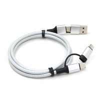 Cable de Carga Rápida 4 en 1, USB-C/USB-A a USB-C de 8 Pines, PD 60W, Cable Trenzado de Nailon para Accesorios de Teléfono