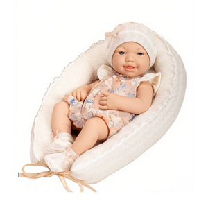 Venta al por mayor de fábrica: Muñecas bebé <span class=keywords><strong>reborn</strong></span> de silicona pintadas a mano, realistas, de 40 cm, con cesta para dormir, edredón y almohada. - Product Image 1