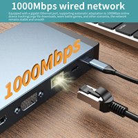 18 En 1 USB tipo C Hub dual HD DP VGA soporte más alto 4 pantallas externas USB 3,1 10Gbps Estación de acoplamiento tipo C hubs