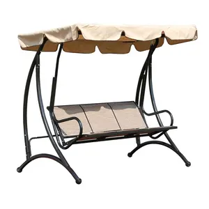 3 Seater Outdoor Ajustable Canopy Swing chair Garden Swing Patio Loveseat Bench For Deck Balcony Courtyard