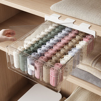 Organisateur de sous-vêtements en plastique, rangement paresseux pour chaussettes et soutiens-gorge, séparateur de tiroir de garde-robe domestique, boîte de rangement murale