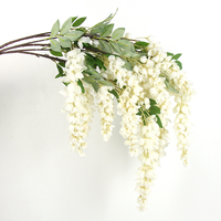 Fleur de glycine artificielle à 5 branches pour la décoration de plafond de mariage, fleur suspendue d'intérieur et d'extérieur, décoration de glycine simulée
