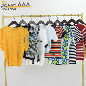Dames breiwerk mode dunne zomer trui blouse korte mouw gebruikte kleding merkkleding originele tops voor dames bundel - Product Image 4