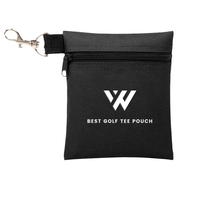 Meilleurs accessoires pour balles de golf, sac à fermeture éclair en polyester professionnel avec pochette pour tee, logo personnalisé