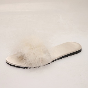 Sandalias Planas de Verano Estilo Coreano para Mujer, Inspiradas en Celebridades de Internet, con Peluche y <span class=keywords><strong>Plumas</strong></span> - Product Image 5