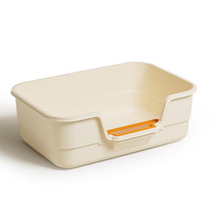 Caja de arena para gatos de PVC, diseño rectangular abierto, con vallas altas a prueba de salpicaduras, tamaño estándar para gatos - Product Image 1