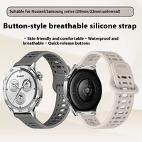 Correa Deportiva de Silicona de Lujo con Diseño de Botón Recortado para Reloj Huawei GT5, Específicamente para la Correa del Reloj Huawei Watch GT5