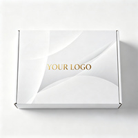 Boîte d'emballage en carton ondulé blanc cassé avec logo gaufré en feuille d'or pour les produits de soin des cils, de maquillage et de beauté