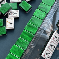 En stock : Jeu de tuiles de Mahjong américain Black Witch, 160 tuiles, en acrylique premium, dos vert jade, collection mystique Halloween.