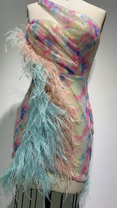 Novance Top Seller <span class=keywords><strong>2023</strong></span> Sexy Mini luccicante abito abito da sera elegante con piume a schienale <span class=keywords><strong>abiti</strong></span> da Club per donne Sexy - Product Image 6