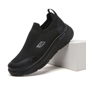Wholesale Men Sneakers Breathable Fabric Casual Shoes Comfortable Slip-on Walking Shoes PU Sole Office Daily Wear Shoes for Men