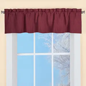 Valance de salon Valance de fenêtre texturée de couleur unie
