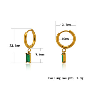 ต่างหูห่วงแบบมินิมอลรูปหัวใจน่ารักประดับ<span class=keywords><strong>ม</strong></span>รกต CZ ชุบทอง 18K <span class=keywords><strong>ส</strong></span>แตนเลส<span class=keywords><strong>ส</strong></span>ตีล คริสตัลสีเขียว เห<span class=keywords><strong>ม</strong></span>าะ<span class=keywords><strong>ส</strong></span>ำหรับผู้<span class=keywords><strong>แพ</strong></span>้ง่าย เป็นของขวัญ - Product Image 6