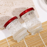 Bouteilles en verre vides pour nid d'oiseau instantané frais, 50 ml, 75 ml, 100 ml, 150 ml, pots en verre pour confiture, miel, pudding avec couvercle métallique