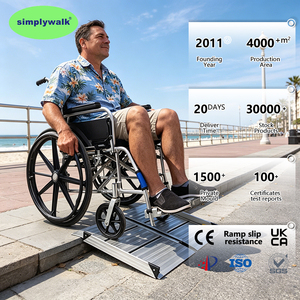 Simplywalk - Rampa Plegable Ligera de Aleación, 300 kg, 56 cm, Arqueada, Multiusos, <span class=keywords><strong>para</strong></span> Remolque, Carga de Equipos, <span class=keywords><strong>para</strong></span> <span class=keywords><strong>Discapacitados</strong></span>, Probada por SGS - Product Image 1