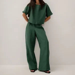 2021 pantaloni della tuta del cotone dei vestiti della pista del pacchetto casuale su ordinazione di modo 2 messi per le donne