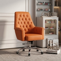 Fourniture d'usine PDG dossier haut bureau salon de manucure client chaise pivotante-cuir synthétique Design moderne hauteur réglable fixe