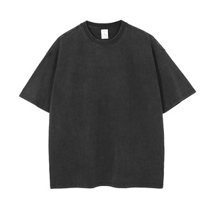 Vente en gros 250g T-shirt unisexe uni 100% coton à épaules tombantes Streetwear coupe ample multicolore pour hommes basique surdimensionné pour hommes - Product Image 6