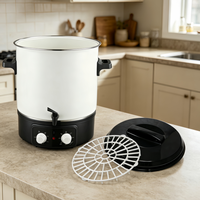 Marmite de cuisson électrique commerciale 27L, machine automatique pour la fabrication de confiture et de vin avec isolation à température constante