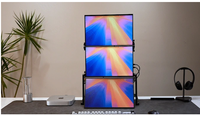 Moniteur portable triple 15,6 pouces en gros d'usine, 1920x1080 60Hz, puce optimisée, compatible avec les ordinateurs portables Mac, Android et iOS