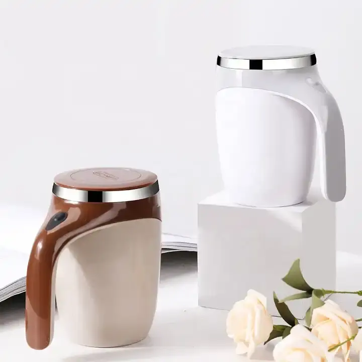 JLYカスタムレイジーコーヒー攪拌カップ自動磁気回転電気ミルクコーヒーカップ304ステンレス鋼自己攪拌混合カップ