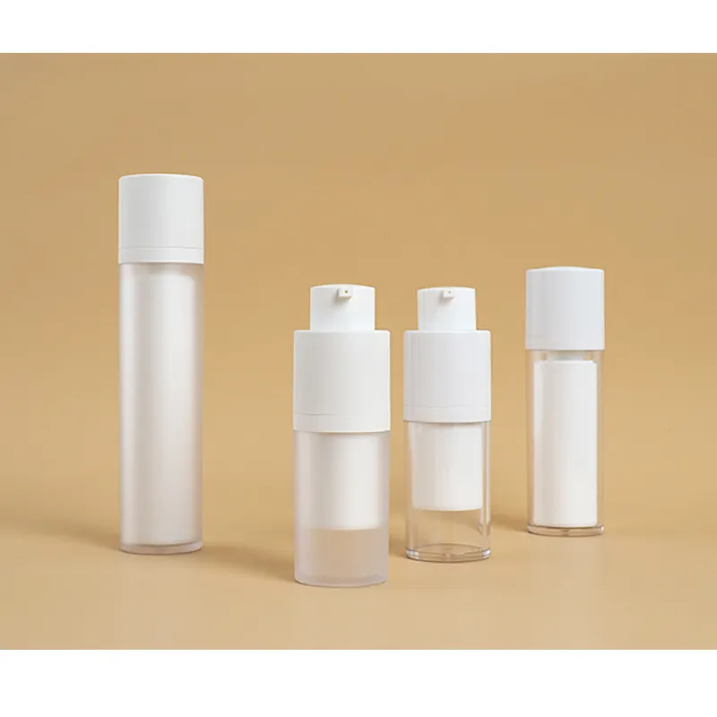 luxury refillable frosted 10 15ml 20ml 30ml 50ml 100ml 150ml spray plastic vacuum cometic serum lotion airless pump bottle