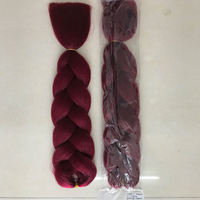 Rambut sintetis jumbo braiding hair bulk grosir 48 inci, tekstur lurus YAKI, serat tahan panas, sudah diregangkan, ekstensi tunggal.