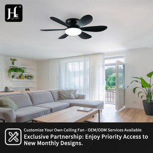 Modern Home <b>Office</b> <b>Ceiling</b> Fan <b>Light</b> Hidden DC Motor 6-Speed LED Low Profile Mute Smart Remote Control Integrated - Product Image 2