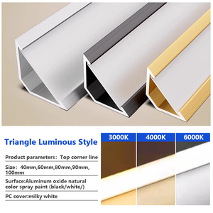 Profilo LED in Alluminio a 45 Gradi per Interni, Striscia Lineare 3M per Illuminazione a Soffitto - Product Image 2