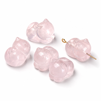 Perles de chat en quartz rose naturel, breloques en cristal de guérison pour bijoux DIY