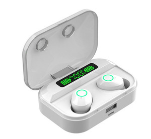 Earphone <span class=keywords><strong>Mini</strong></span> TWS layar sentuh Digital, <span class=keywords><strong>Headset</strong></span> 9D Stereo portabel olahraga tahan air - Product Image 1