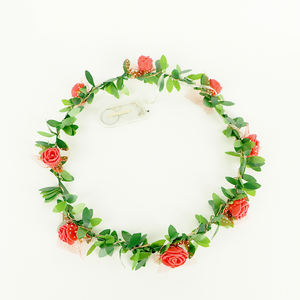 LED schiuma fiore e batteria di plastica casa Buble Rose ghirlanda luci a batteria corona fiore fiore decorazione di nozze - Product Image 6