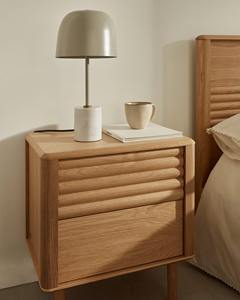 Premium Handmade Solid Wood <b>Bedside</b> Cabinet Featuring 2 Smooth Storage Drawers Modern Classic Furniture Designs - Product Image 1