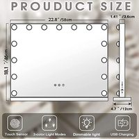 Vente chaude 15 Ampoules Miroir de Courtoisie avec Lumières 58*46cm LED Miroir Cosmétique De Table Grand Miroir pour Maquillage Dressing