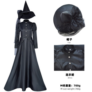 Costume de sorcière méchante à la pointe de la mode, robe longue avec chapeau, costume d'Halloween pour femmes adultes - Product Image 4