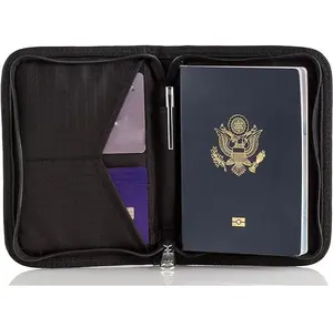 Cartera de pasaporte con bloqueo RFID para documentos de viaje