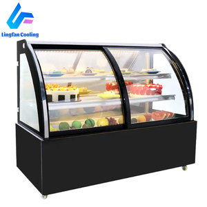 Vitrine Réfrigérée Professionnelle en Acier Inoxydable pour Pâtisseries, avec Porte Coulissante en Verre Courbé, Idéale pour Gâteaux au Chocolat et Présentation en Hôtels - Product Image 2