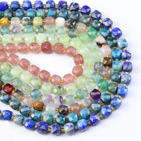 Perles d'améthyste facettées en cube naturel de 8 mm, pierres semi-précieuses, brins pour la fabrication de bijoux DIY