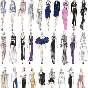 Abito da sera da donna personalizzabile, alla moda, con scollo all'americana, in lurex, tinta unita, lungo fino al pavimento, in organza e raso, di design, per feste estive - Product Image 2