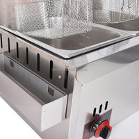Nueva freidora comercial de acero inoxidable a gas para restaurantes, uso doméstico, 220V, patatas fritas y freidora de pollo