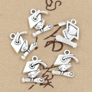 Charms graduation cap et diplôme 17x16mm tibétain argent couleur pendentifs Antique fabrication de bijoux bricolage artisanat fait main - Product Image 3