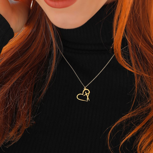 Collier délicat en acier inoxydable plaqué or 14 carats avec pendentif en forme de cœur et croix, symbole d'amour et de foi, bijoux religieux avec colombe - Product Image 5