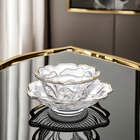High Color Value Flower Glass Bowl Luxus Modern Simple Net Rote Desserts chale Joghurt Salat platte Minimalisti scher Anzug Haushalts gebrauch