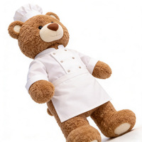 Peluches personnalisées ours en peluche cuisinier, adorables ours en peluche portant des vêtements de cuisinier, peluches douces