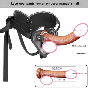Spitzen-Strap-on-<span class=keywords><strong>Dildo</strong></span>-Höschen für Frauen Elektrischer Vibrator-Höschen-<span class=keywords><strong>Dildo</strong></span> mit Gürtel Realistischer Gummi-<span class=keywords><strong>Dildo</strong></span> Silikon - Product Image 2