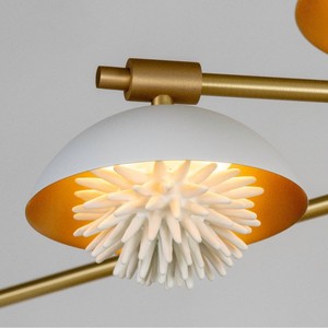 Lámpara colgante LED larga de cobre para escalera, ideal para la iluminación del techo de la escalera de una villa dúplex. - Product Image 4