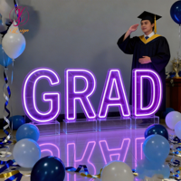 Lettres et chiffres géants en métal RGB néon de 3 à 4 pieds pour la décoration de mariage, les célébrations de remise des diplômes, les locations pour fêtes