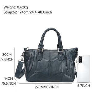 Cartera Luxury Genuine Leather Solid Color Open Closure Fashion Women's <b>Large</b> Capacity Shoulder & Crossbody <b>Handbag</b> - Product Image 6