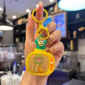QQ New Arrival Cartoon Rubber Wooden Stick Figure Keychain Bag Pendant with LED Light Wholesale Rubber Keychains Key Ring - Product Image 4